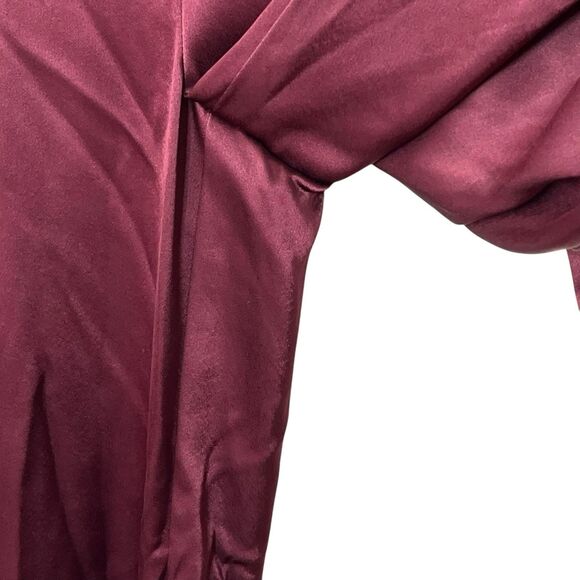 Babaton Satin Cargo Pants Women’s Size 00 Burgundy Utility Trousers Y2K - Picture 10 of 14